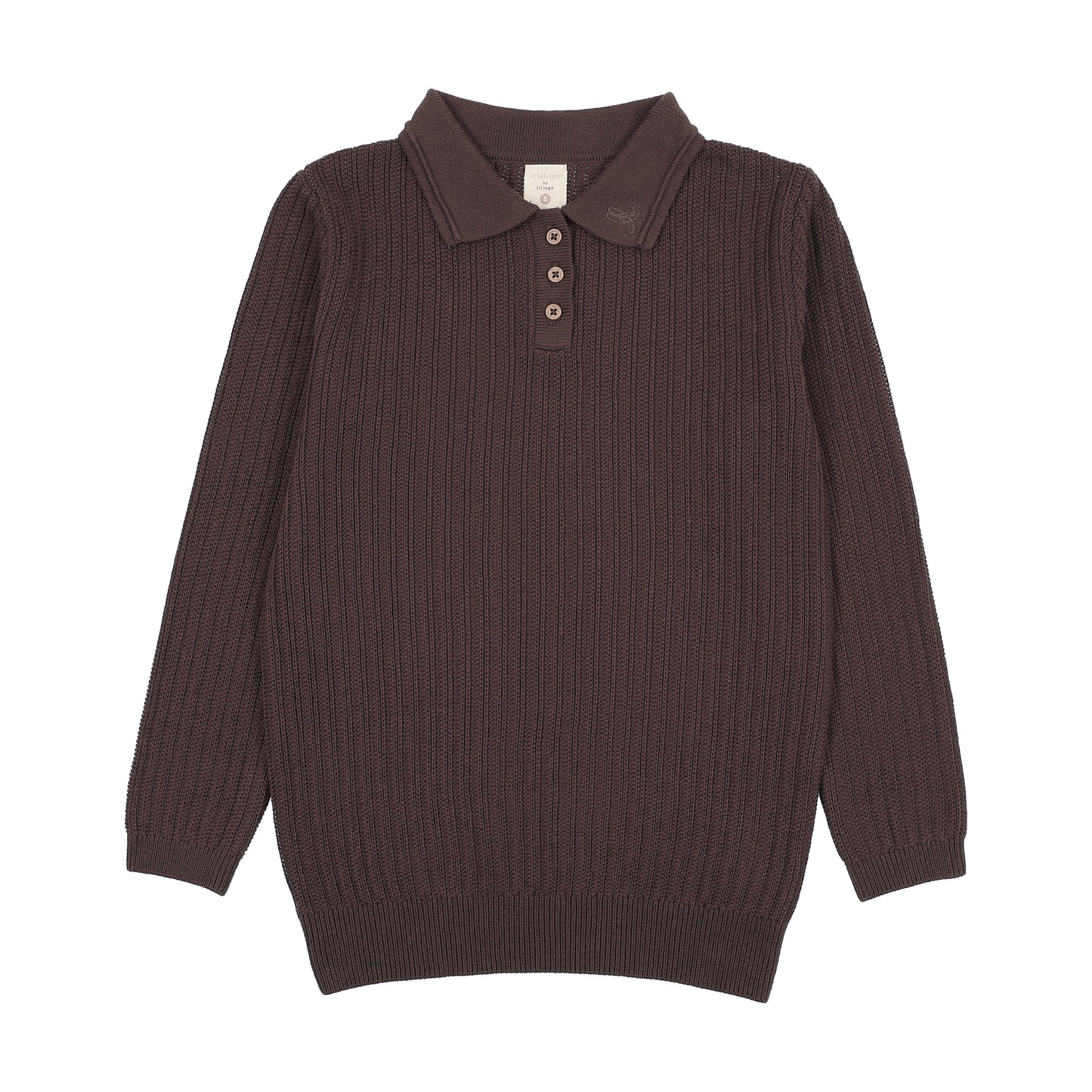 BOYS KNIT POLO- CHOCOLATE BROWN