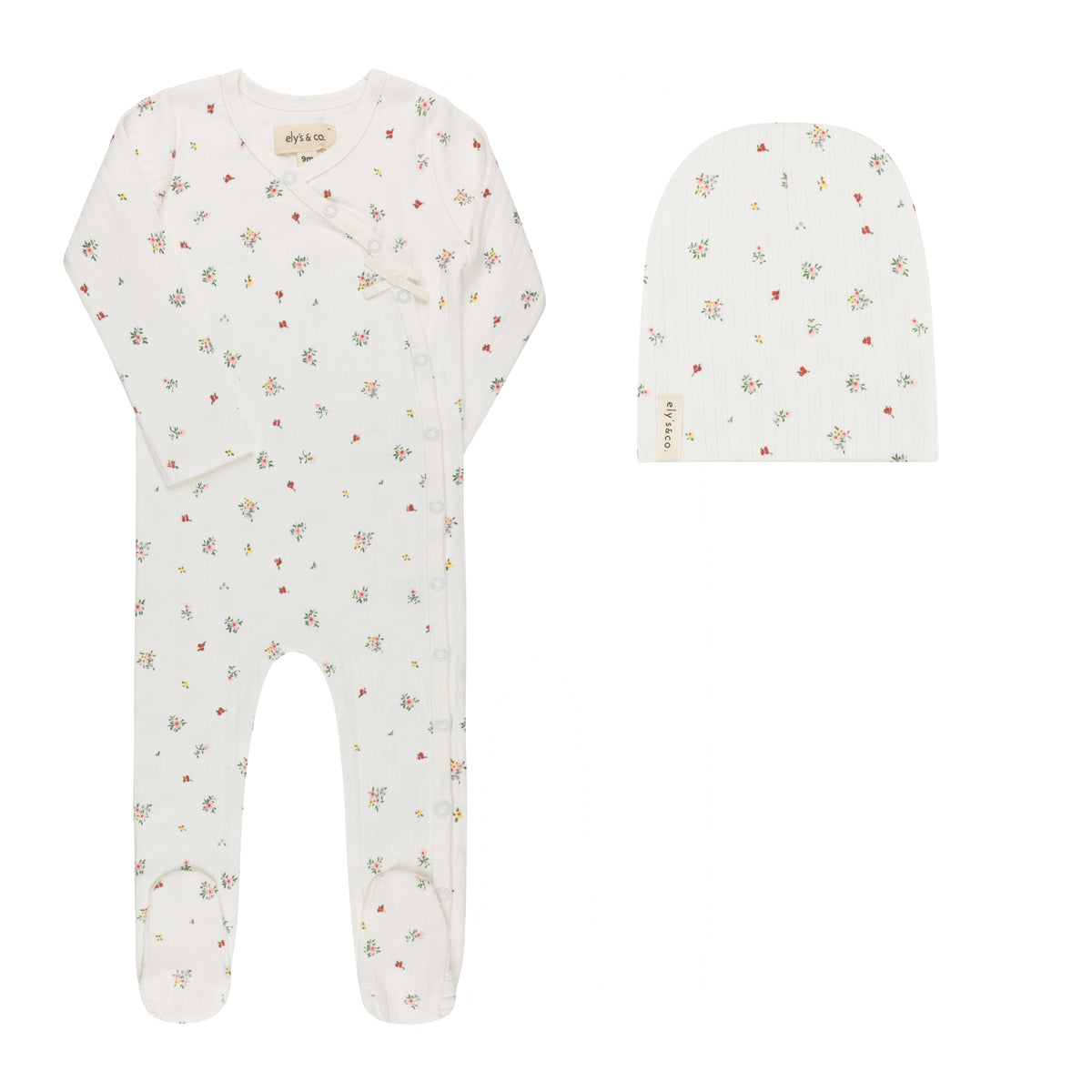 Printed Floral Footie-Ivory Floral