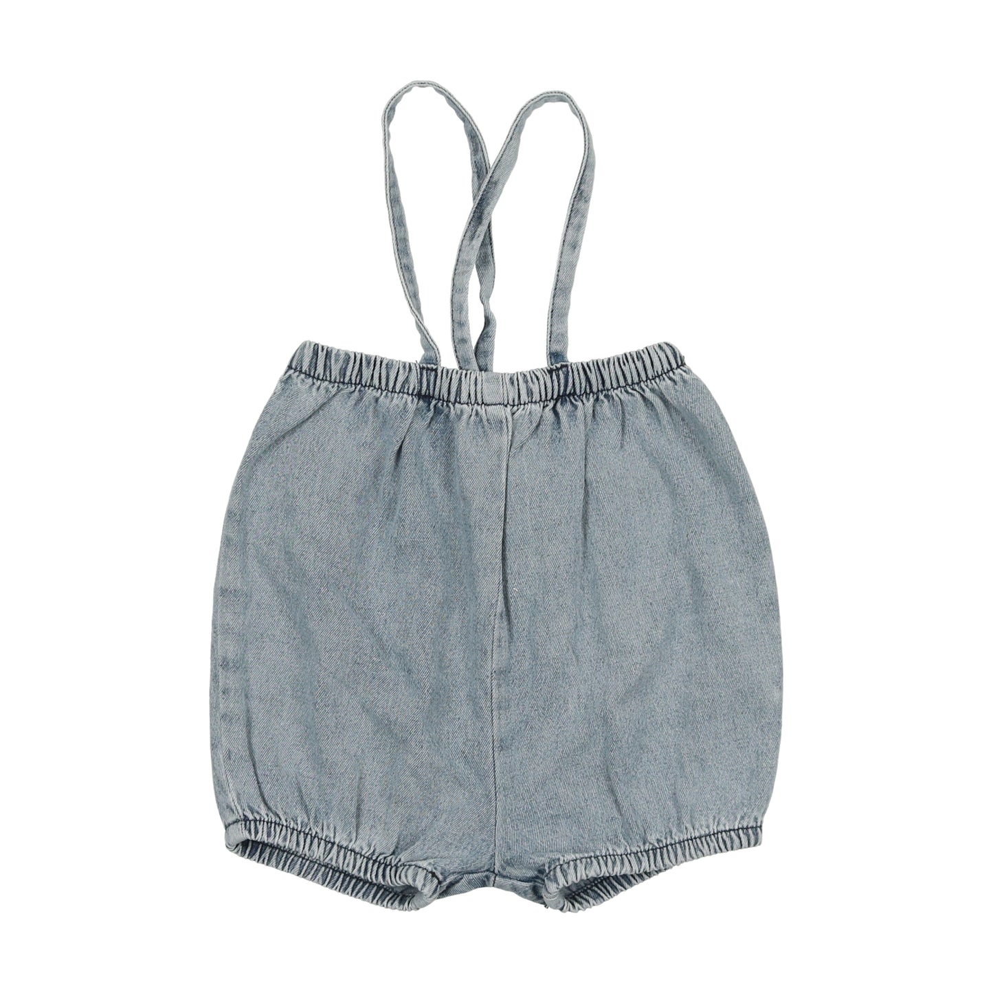 Denim Bubble Suspender Shorts