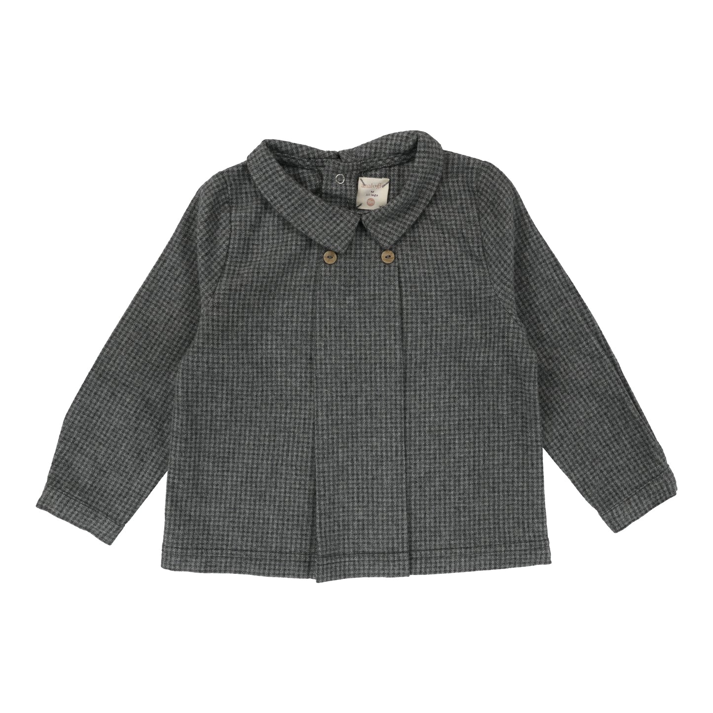 Toddler Boy Shirt- Grey Houndstooth