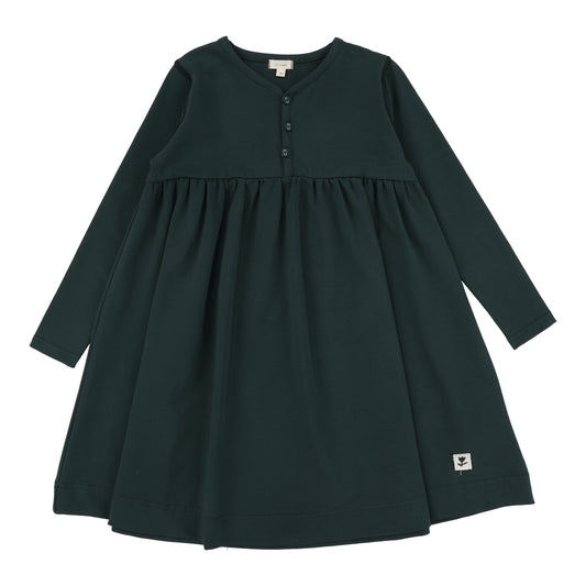 Contrast Stitch Dress  Green