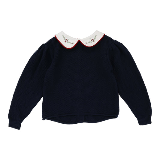 Peter Pan Knit Sweater- Navy