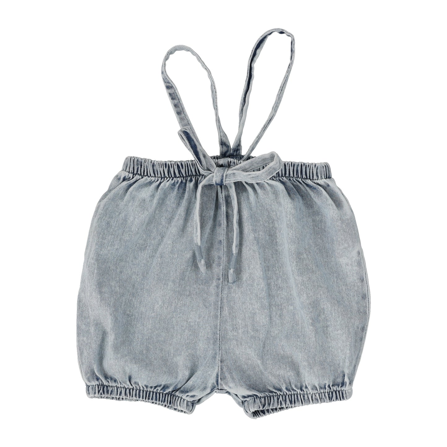 Denim Bubble Suspender Shorts