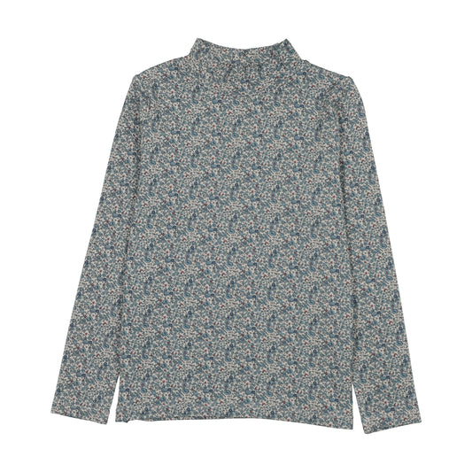 PRINTED MOCKNECK- MISTY BLUE PRINT