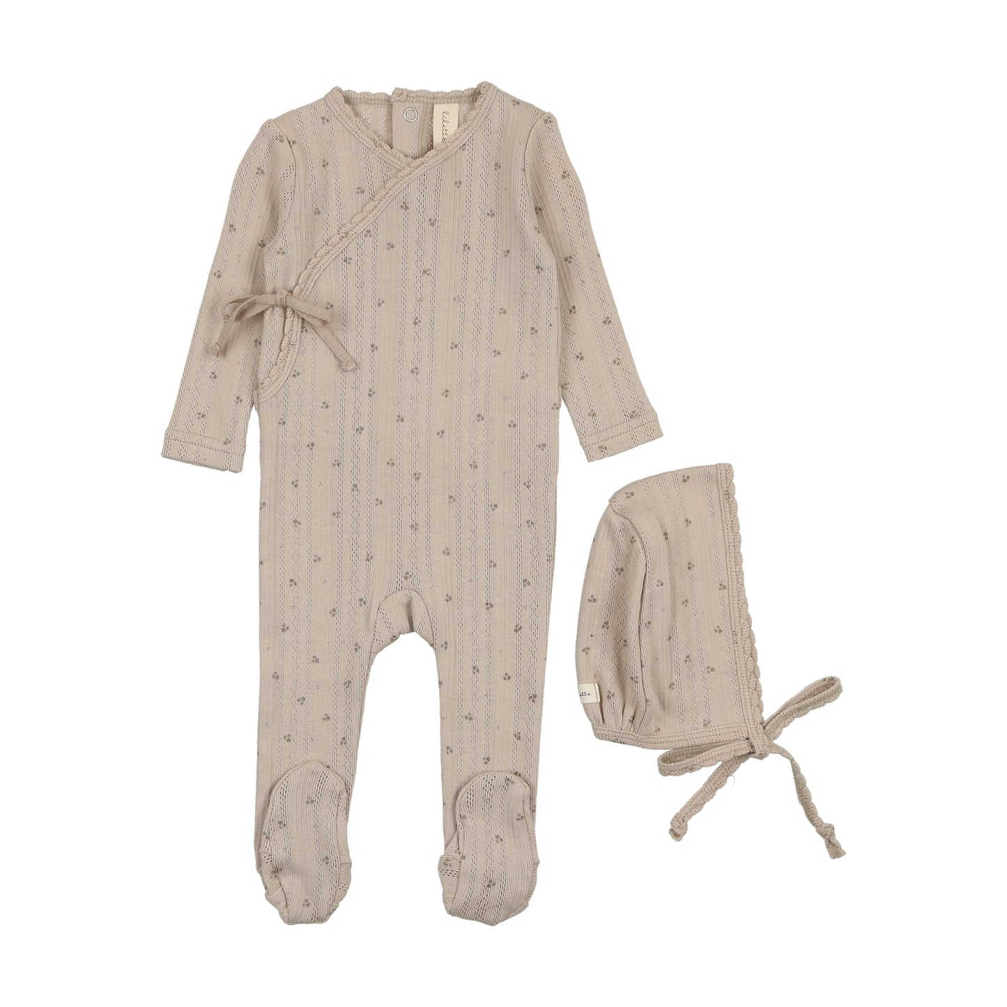 Printed Pointelle Wrap Footie Set