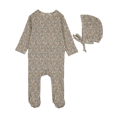 SWEET LIBERTY PRINT FOOTIE SET- BLUE