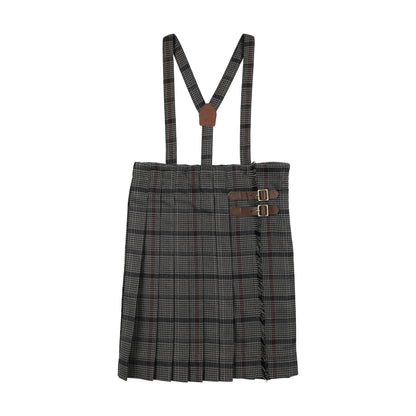 KILT SUSPENDER SKIRT- ANTIQUE PLAID