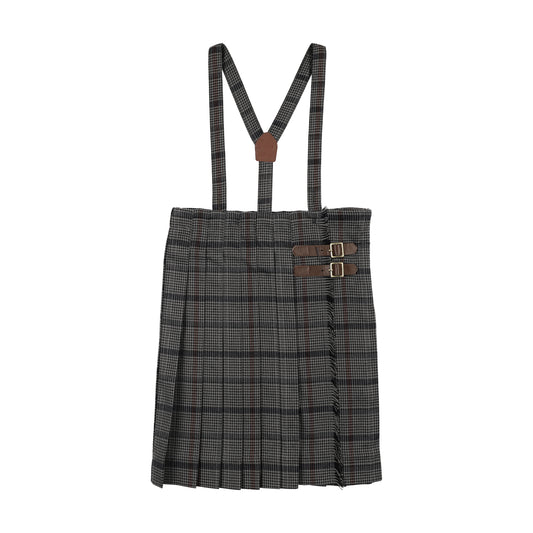 KILT SUSPENDER SKIRT- ANTIQUE PLAID