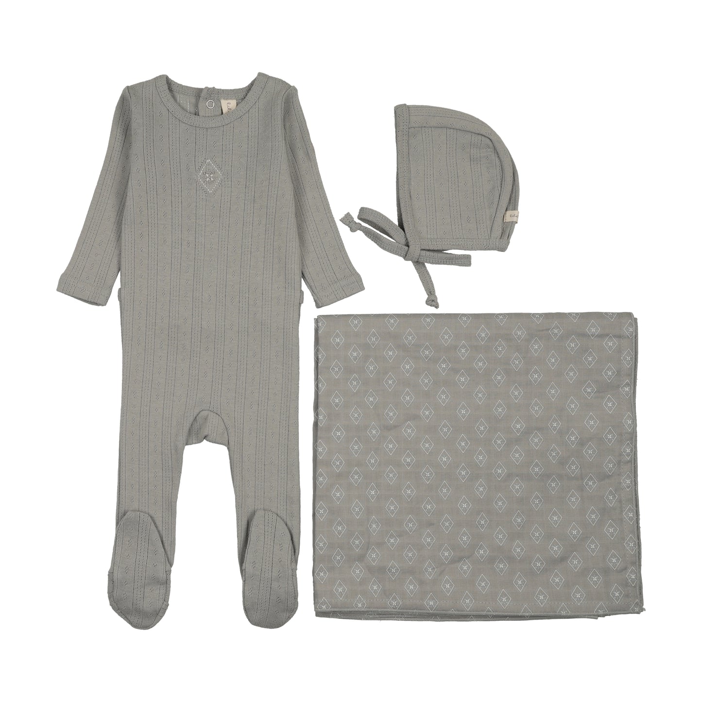 Geo Floral Embroidered Layette Set