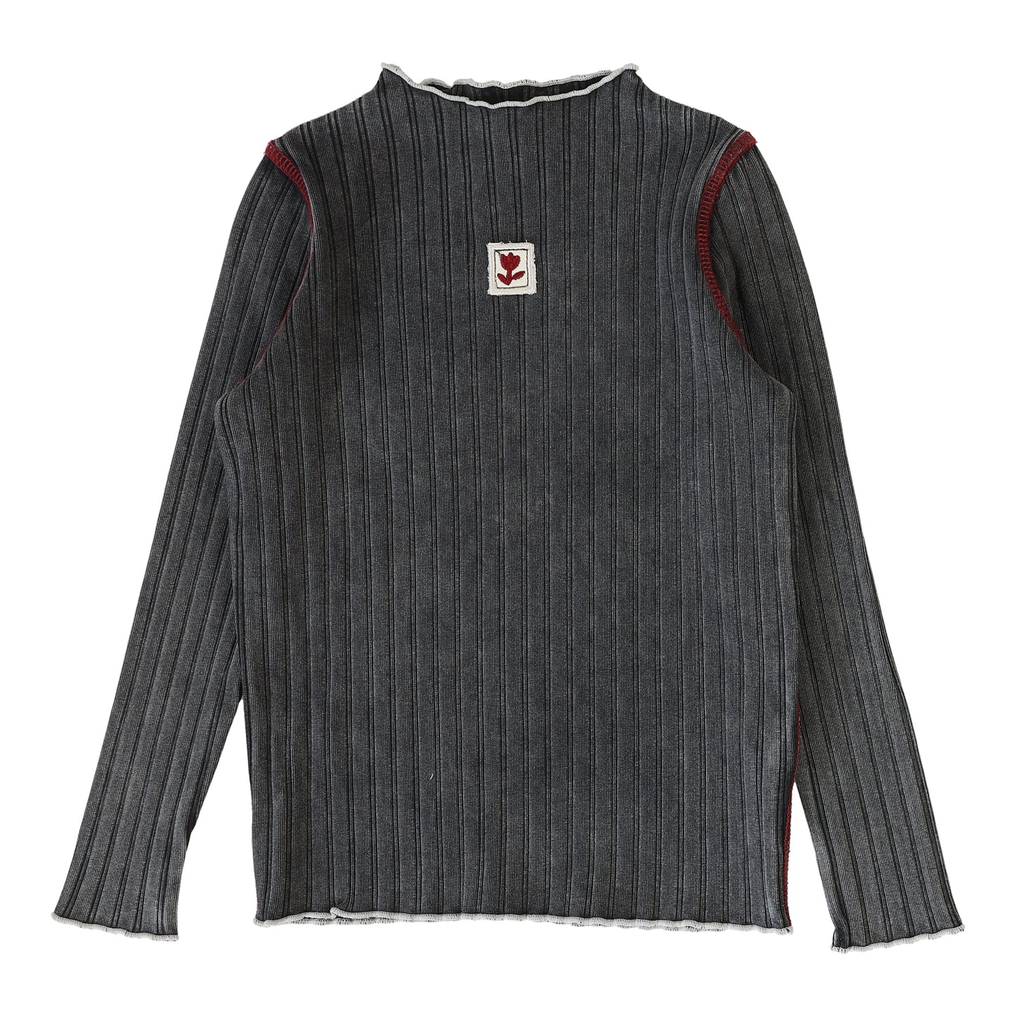 Contrast Funnel Neck  Black Wash