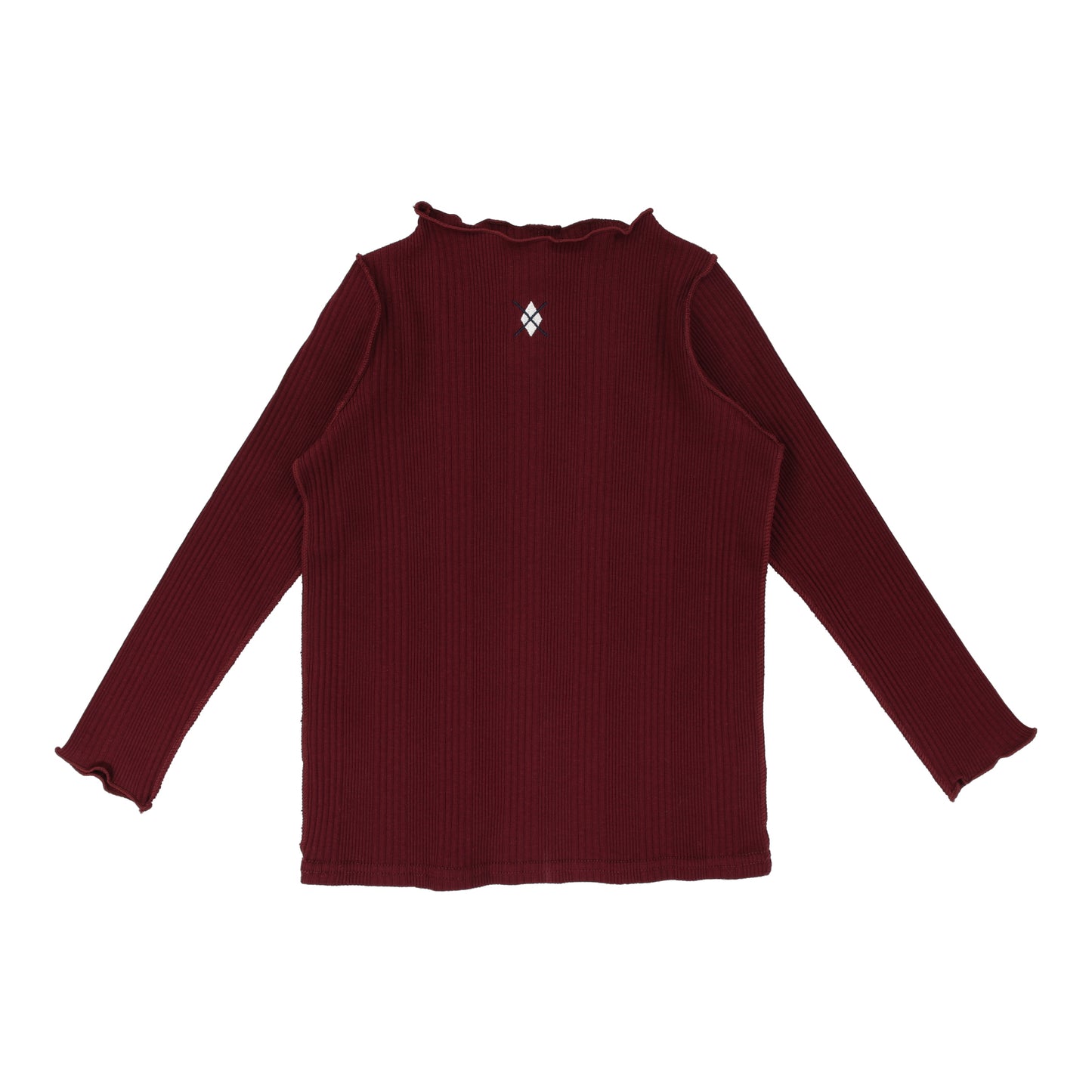 Ribbed Funnel Neck- Burgundy/Em