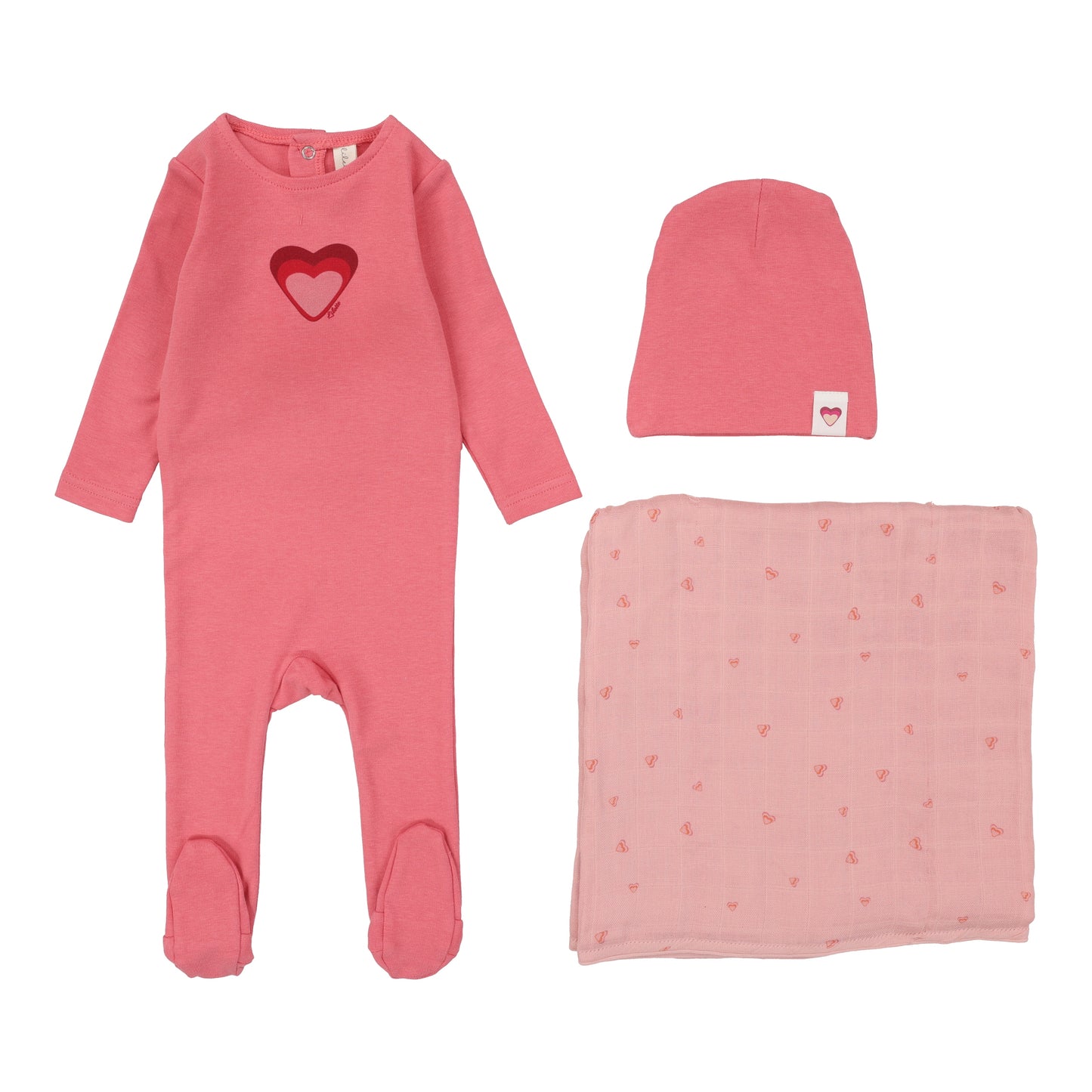 Big Graphic Heart Footie Set