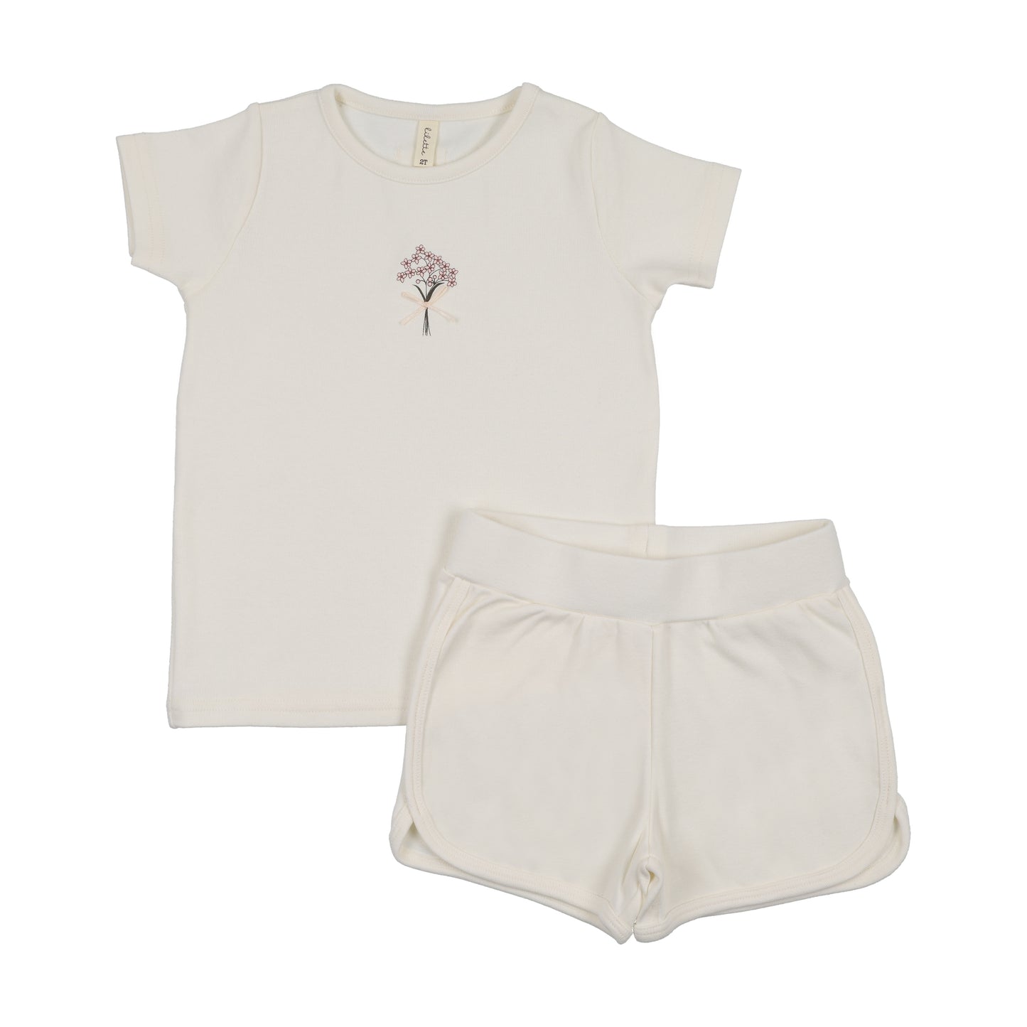 Bouquet Graphic Short Sleeve Set With Bloomers