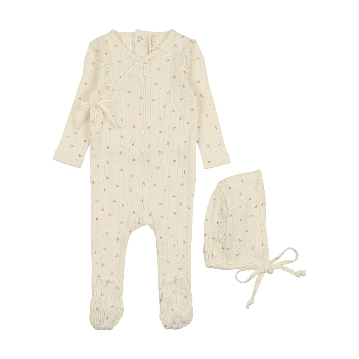 Printed Pointelle Wrap Footie Set