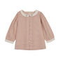 Pintuck 3/4 Sleeve Collar Blouse
