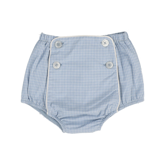 Windowpane Button Bloomers- Light Blue