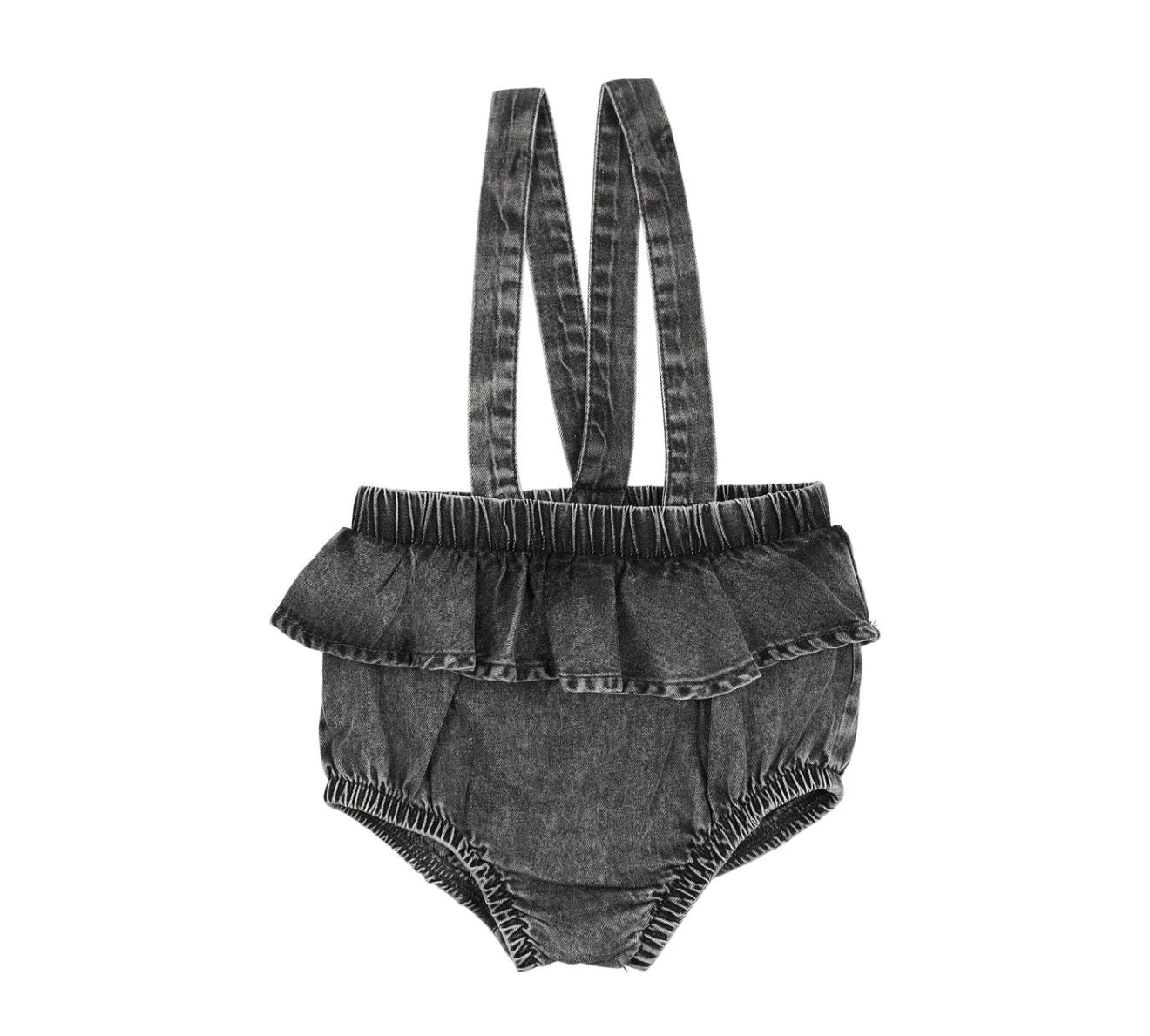 DENIM FLUTTER SUSPENDER BLOOMER