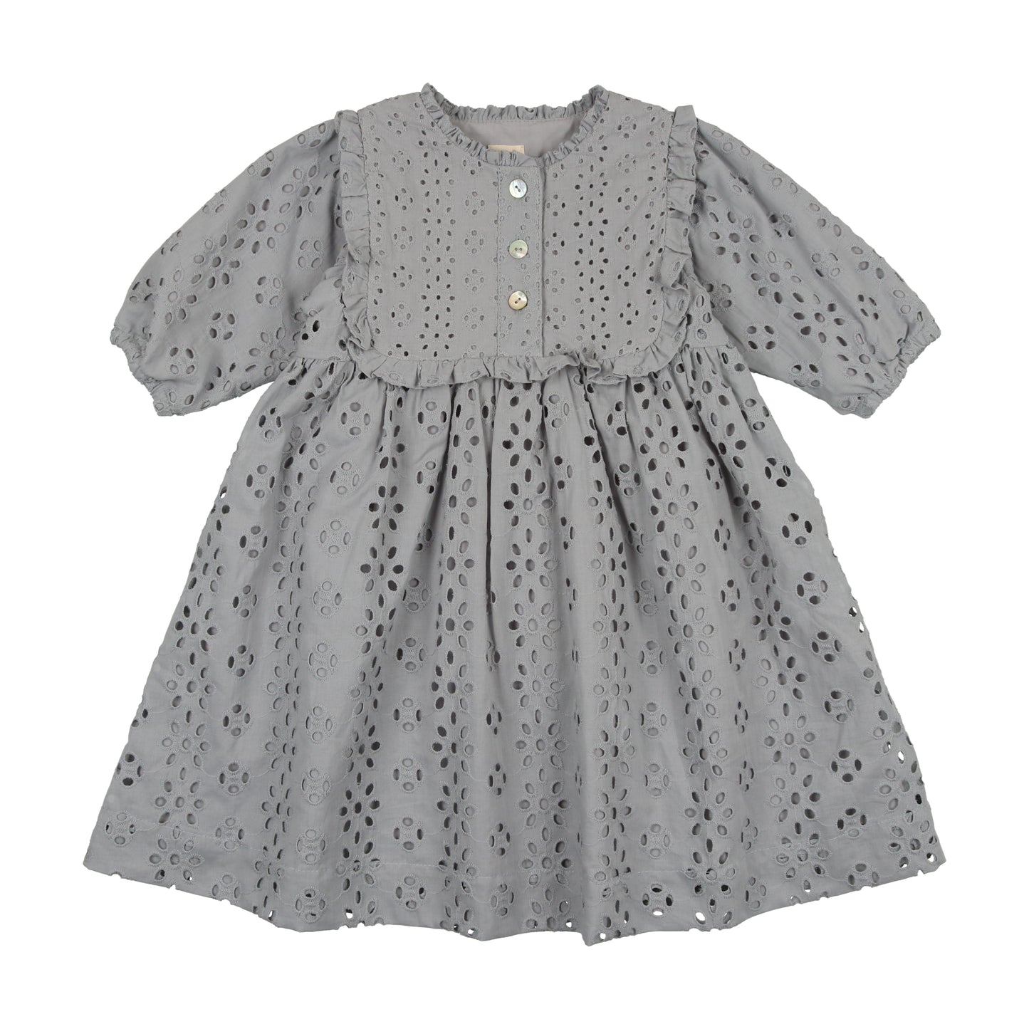 Eyelet Dress Three Quarter Sleeve