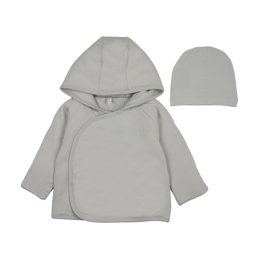 PADDED SOLID JACKET- PALE BLUE