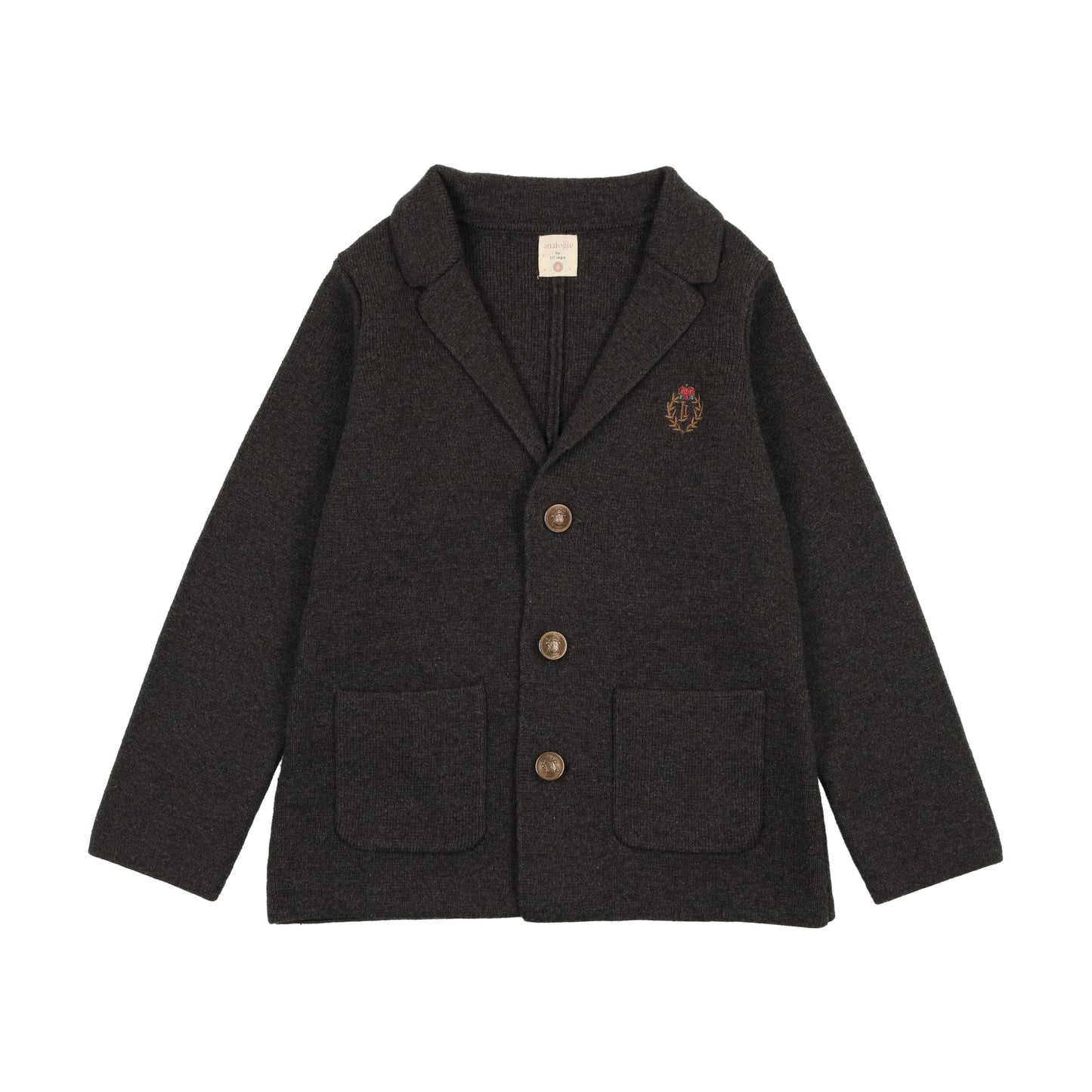 Knit Crest Blazer- Dark grey