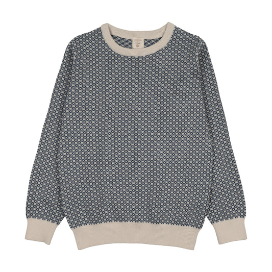 HEIRLOOM KNITS BOYS CREW NECK- DRIED BLUE