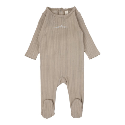 Pointelle Graphic Layette Set  Oat Crown