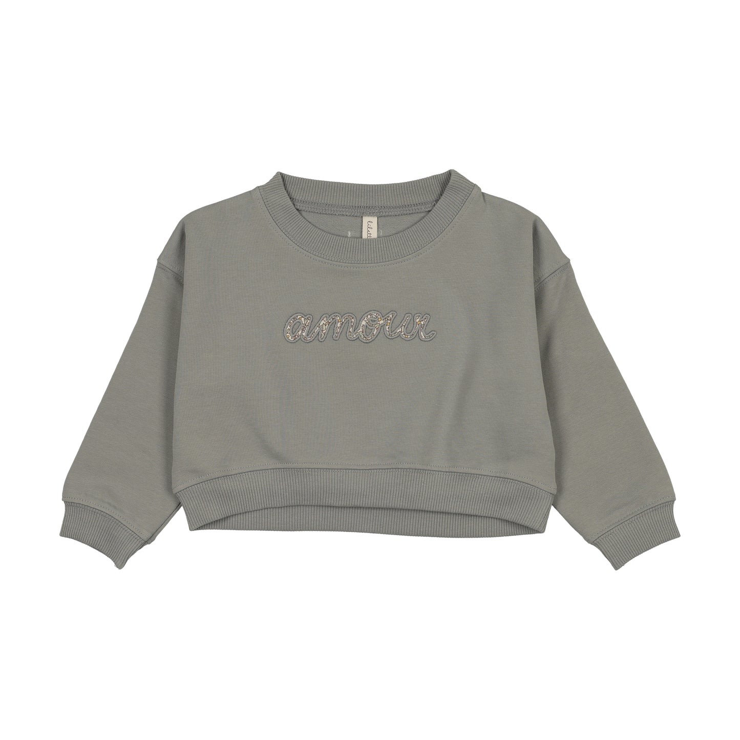 CROPPED BABY SWEATSHIRT-FLORAL- BLUE