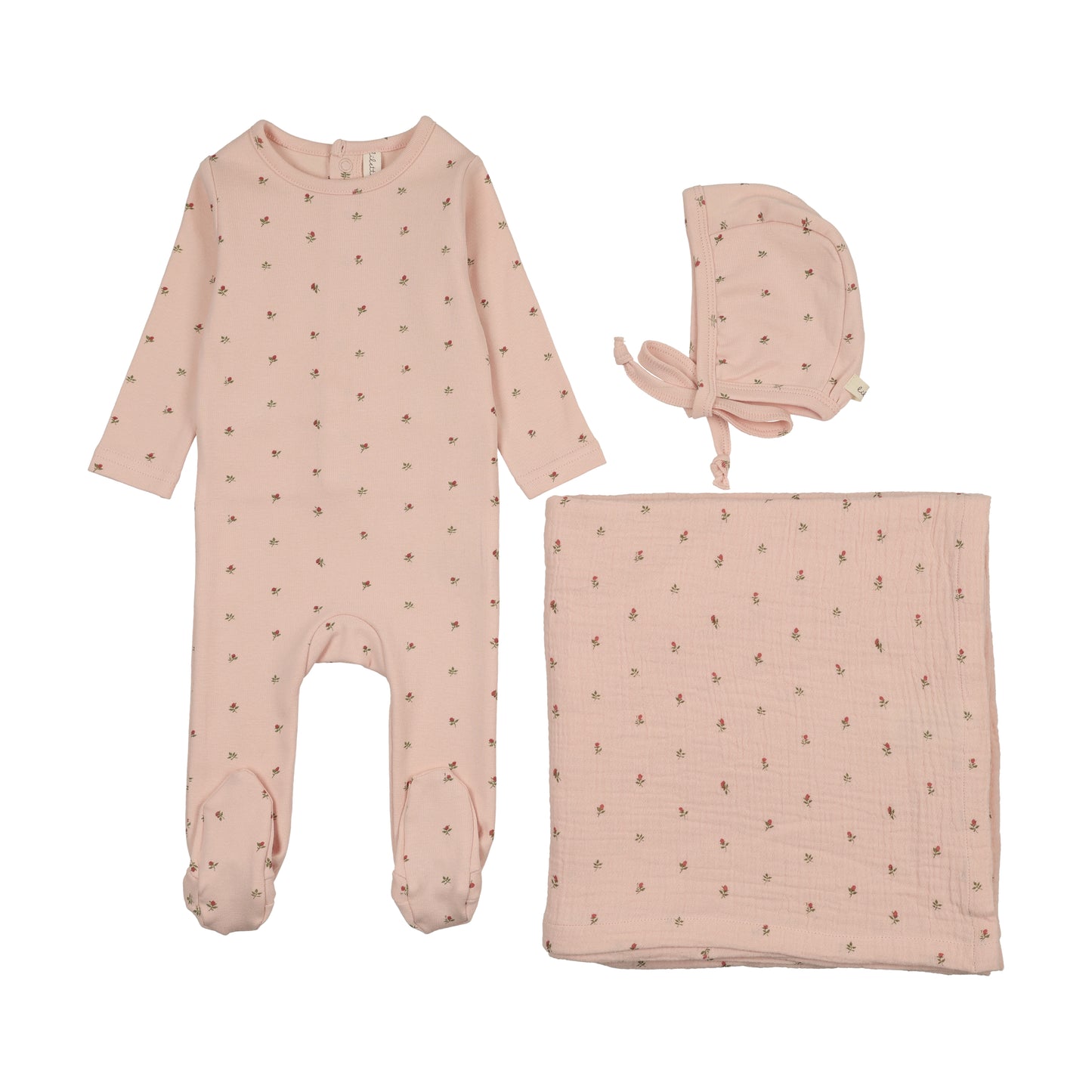 BITSY FLORAL LAYETTE SET- PALE PINK
