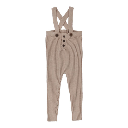 Rib Knit Overalls- Pink