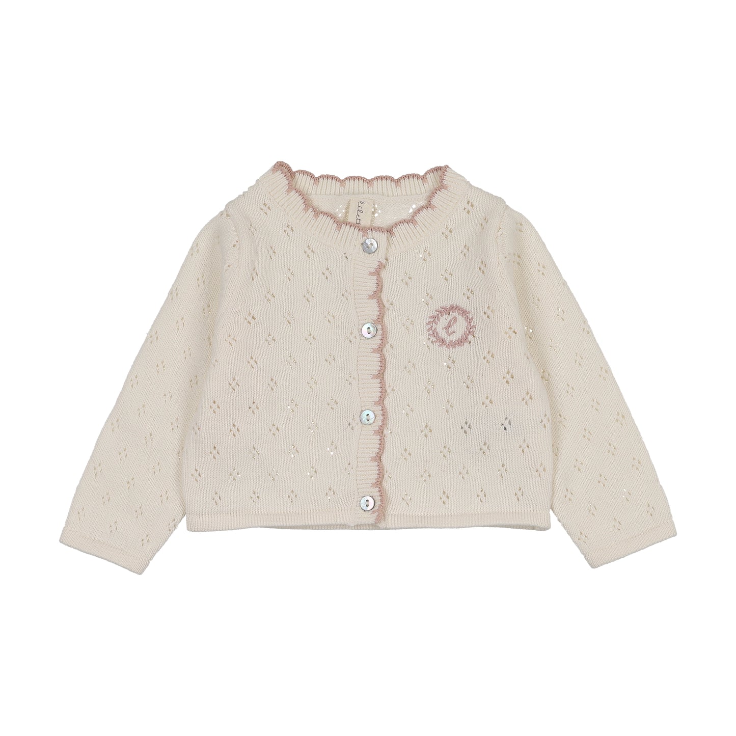 DIAMOND POINTELLE BONNET- CREAM/PINK