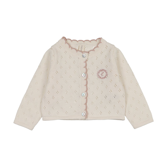 DIAMOND POINTELLE BONNET- CREAM/PINK