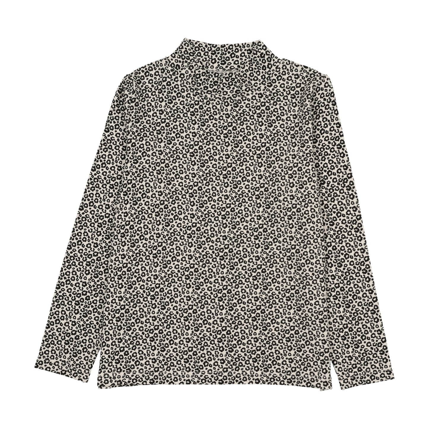 PRINTED MOCKNECK- BLACK/CREAM