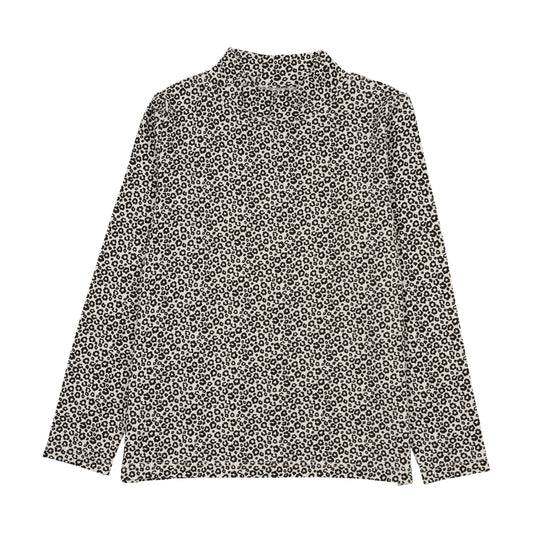 PRINTED MOCKNECK- BLACK/CREAM