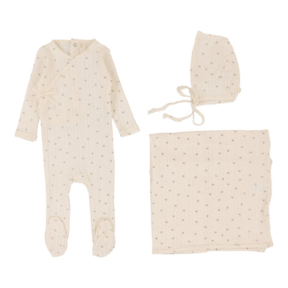 Printed Pointelle Wrap Footie Set