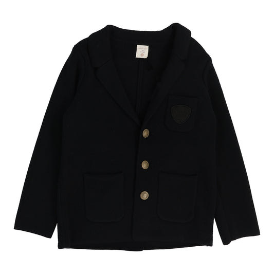 Crest Knit Blazer  Black