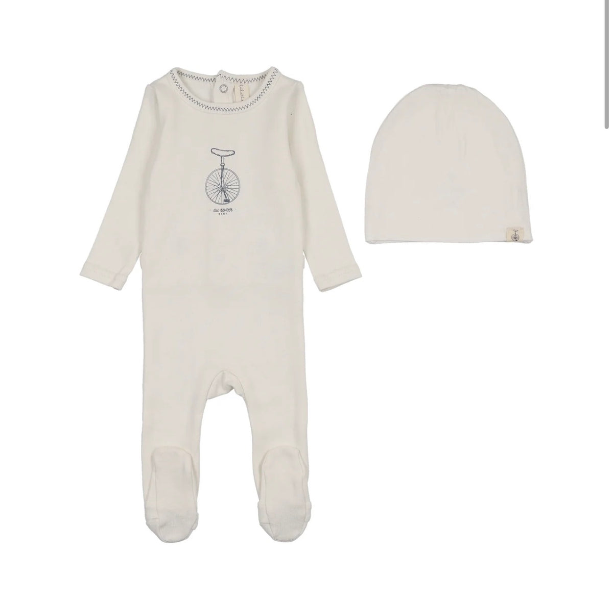 BICYCLE FOOTIE SET- CREAM