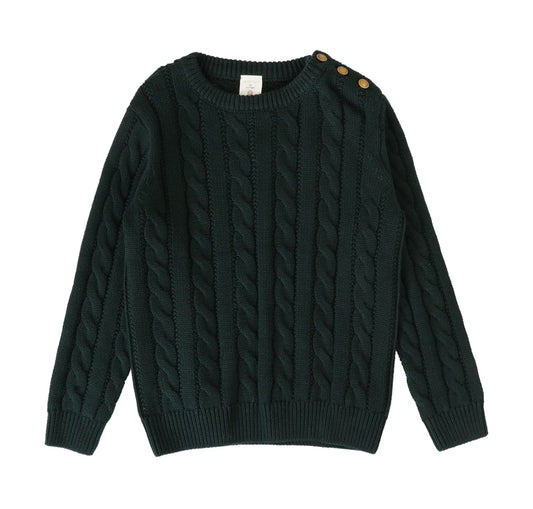 Cable Knit Sweater  Hunter Green