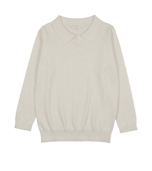KNIT POLO LONG SLEEVE- CREAM