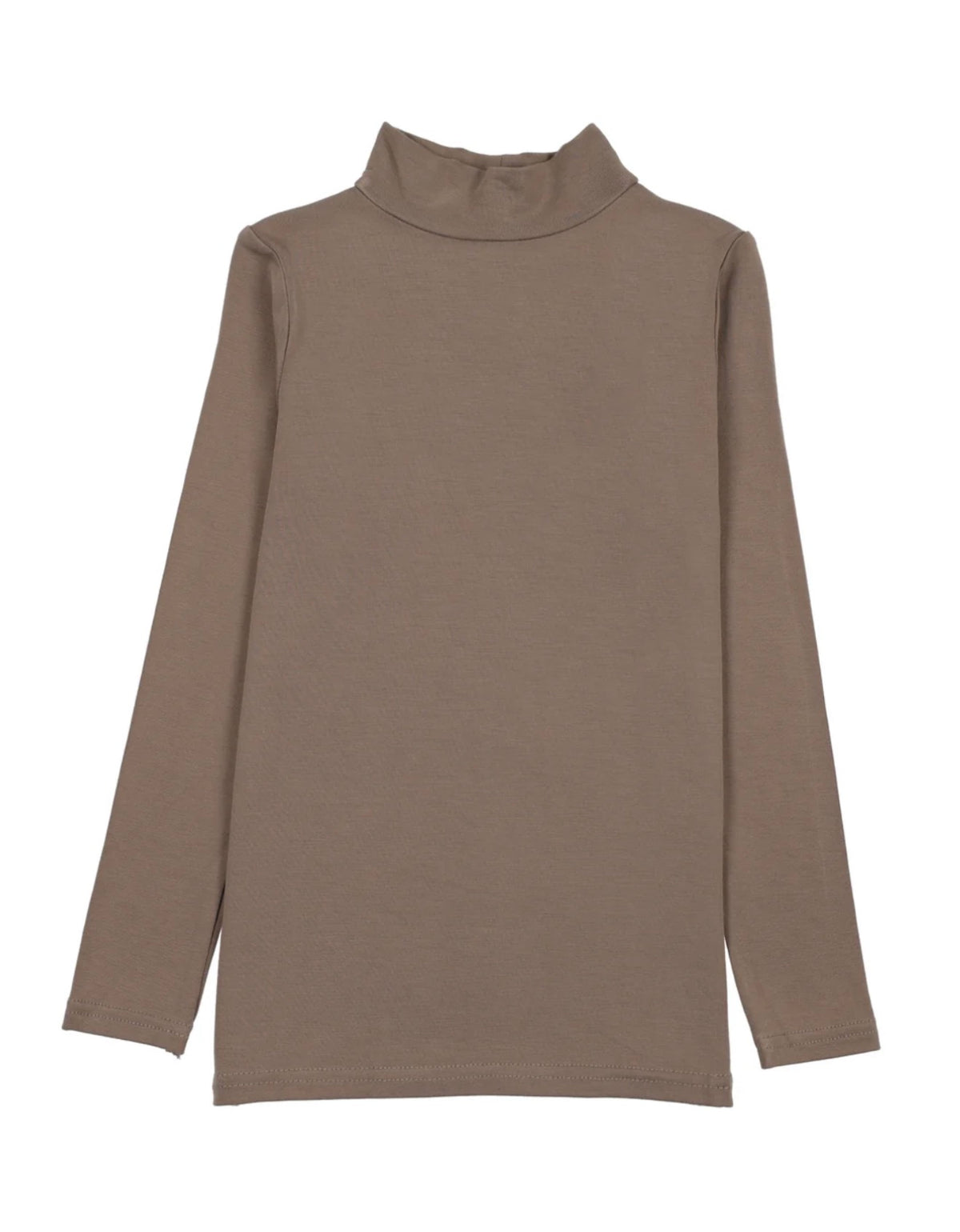 BAMBOO LONG SLEEVE MOCKNECK TEE- MISTY OAT