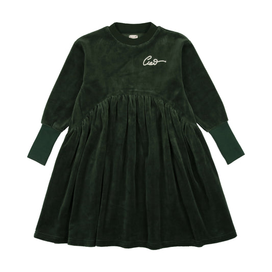 Velour Dress- Green