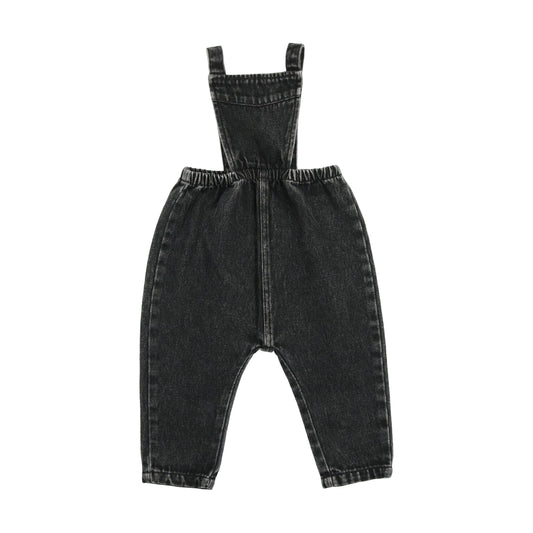 Denim Bib Overalls  Black Denim