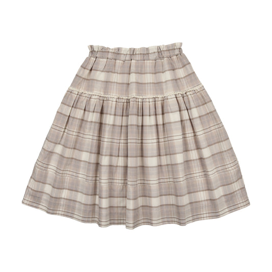 Plaid Skirt- Taupe