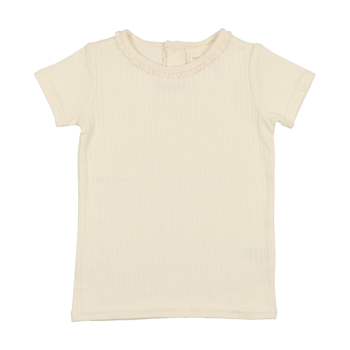 Pointelle T-Shirt Short Sleeve- Cream