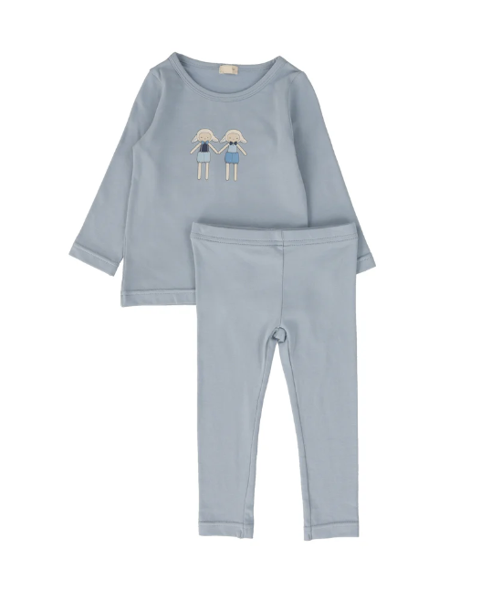 Lamb Pjs- Dusty Blue