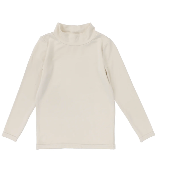 BAMBOO LONG SLEEVE MOCKNECK TEE- CREAM