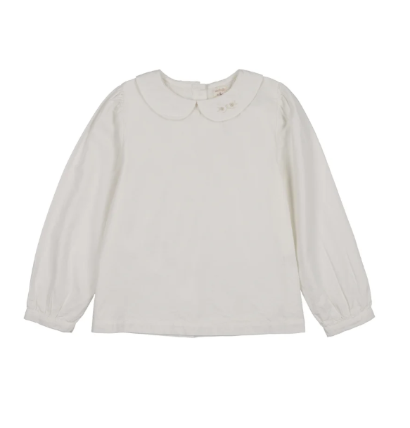 GIRLS COLLARED BLOUSE- CREAM