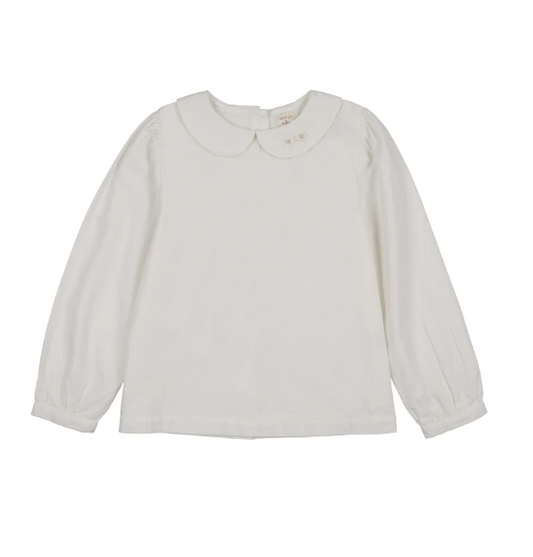 GIRLS COLLARED BLOUSE- CREAM