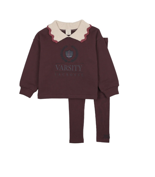 FAN CLUB GIRLS SWEATSHIRT SET- PLUM
