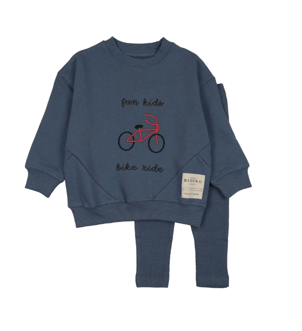BIKE SWEATSHIRT SET- VINTAGE BLUE