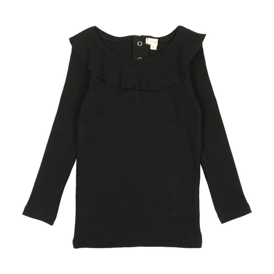 Ruffle Shirt- Black